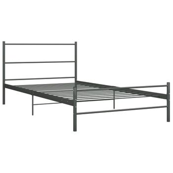 Estructura De Cama De Metal Gris 90x200 Cm