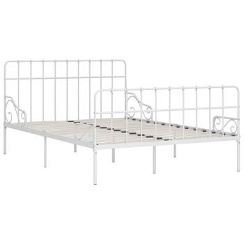 Estructura De Cama Con Somier Metal Blanco 120x200 Cm