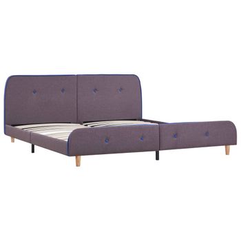 Estructura De Cama De Tela Gris Taupe 180x200 Cm