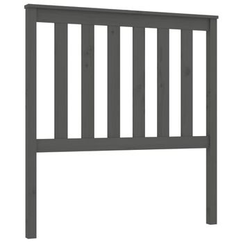 Cabecero De Cama Madera Maciza De Pino Gris 96x6x101 Cm