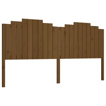 Cabecero De Cama Madera Maciza De Pino Marrón Miel 206x4x110 Cm