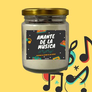 Vela Aromática De Cera De Soja Vegetal "amante De La Música"