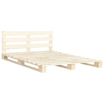 Estructura De Cama De Palés Madera Maciza De Pino 200x200 Cm