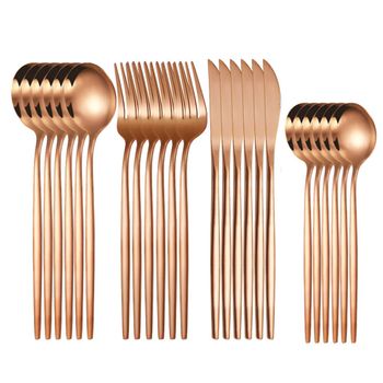 Cubertería Completa 24 Piezas Acero Inoxidable, Juego De Cubiertos 6  Personas, Pulido Brillante Oro Rosado Berlinger Haus Rose Gold Mirror con  Ofertas en Carrefour