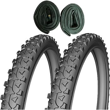 Pack 2 Cubiertas 26x1.90 Mtb Tacos + 2 Cámaras Av