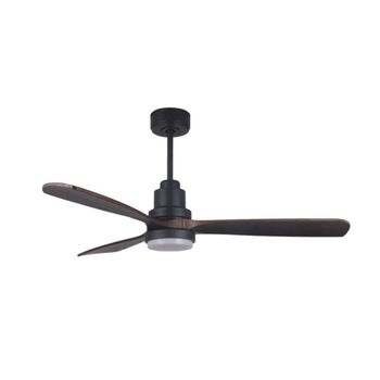 Ventilador Led Negro Y Marrón Oscuro Y Mando A Distancia Menorca