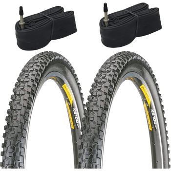 2 Cubiertas Mtb 26x2.25 Rubena-mitas + 2 Cámaras De Aire De 26 Con Válvula  Av (gorda-moto) Tipo Schrader con Ofertas en Carrefour