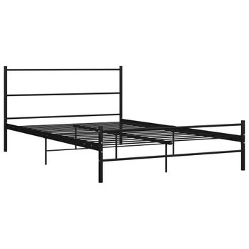 Estructura De Cama De Metal Negro 160x200 Cm