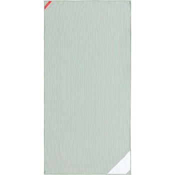 Toalla Microfibra Verde Rayas Finas Con Bolsillo 180x90 Cm