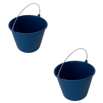 Cubo De Goma 12 L, Cubo Con Asa, Pack 2 Uds, Uso Doméstico Cubo Para Limpieza O Almacenamiento, Azul. Keroppa