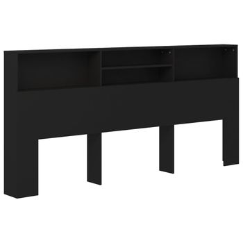 Mueble Cabecero Negro 220x19x103,5 Cm