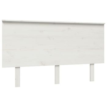 Cabecero De Cama Madera Maciza De Pino Blanco 184x6x82,5 Cm