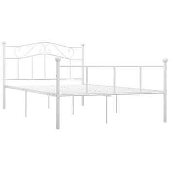 Estructura De Cama De Metal Blanco 120x200 Cm