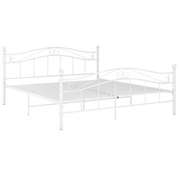 Estructura De Cama De Metal Blanco 140x200 Cm