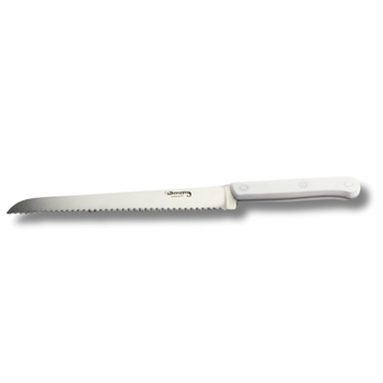 Cuchillo Para Pan Domestic White, Acero Inoxidable, Uso Doméstico, Hoja 21 Cm, Mango Ergonómico, Fabricado En España, Keroppa