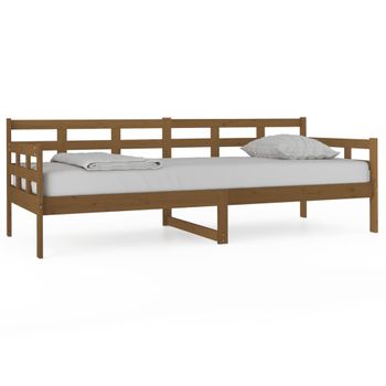 Sofá Cama Madera Maciza De Pino Marrón Miel 80x200 Cm