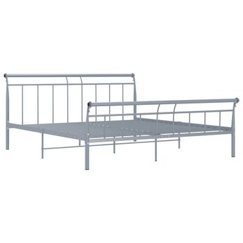 Estructura De Cama De Metal Gris 200x200 Cm