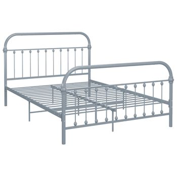 Estructura De Cama De Metal Gris 140x200 Cm