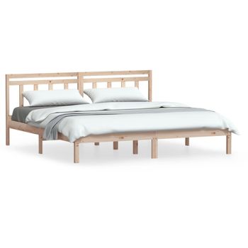 Estructura De Cama De Madera Maciza De Pino 160x200 Cm