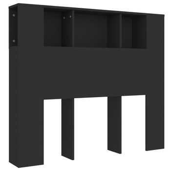 Mueble Cabecero Negro 120x18,5x102,5 Cm