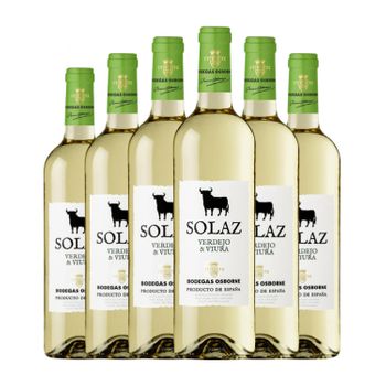 Osborne Vino Blanco Solaz Vino Joven 75 Cl 12% Vol. (pack De 6 Unidades)