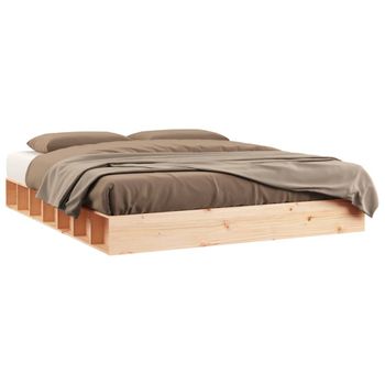 Estructura De Cama De Madera Maciza 120x200 Cm