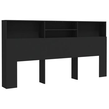 Mueble Cabecero Negro 200x19x103,5 Cm