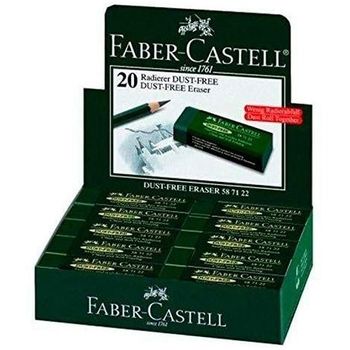 Faber Castell Goma De Borrar Dust-free Art Eraser Verde -caja Expositor 20u-