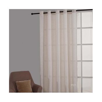 Cortina visillo semitransparente anillas metal. Blanco 140x260 cm  SEMITRANSPARENTE METAL