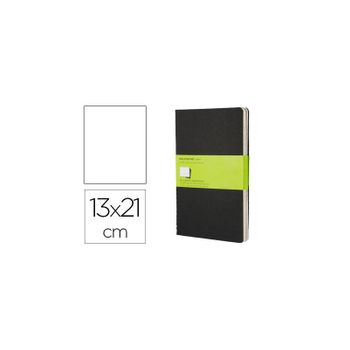 Libreta Moleskine Tapa Dura Liso 80 Hojas Con 16 Hojas Desmontables Color Negro Pack De 3 Unidades 130x210 Mm