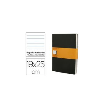 Libreta Moleskine Tapa Dura Rayado Horizontal 120 Hojas 16hojas Desmontables Color Negropack De 3 Unidades 190x250 Mm