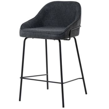 Taburetes De Cocina 2 Uds Reposabrazos Cuero Sintético Marrón-color Gris Oscuro-altura Del Asiento 66 Cm