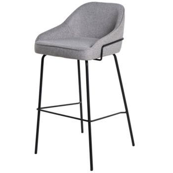 Taburetes De Cocina 2 Uds Reposabrazos Cuero Sintético Marrón-color Gris Claro-altura Del Asiento 76 Cm