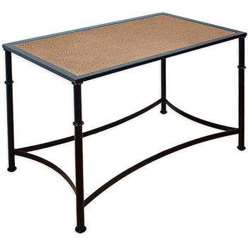 Mesa De Forja Clásica Santaella, Ideal Mesa Camilla . Color Negro Regulable En Dos Alturas Con Tablero, Sin Aro.  (120 X 70 X 72  Alta-52 Baja)