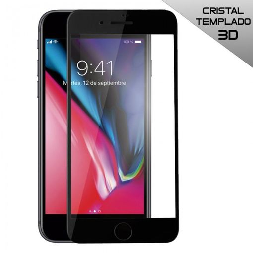Protector pantalla cristal templado 3D Borde de Silicona iPhone 7