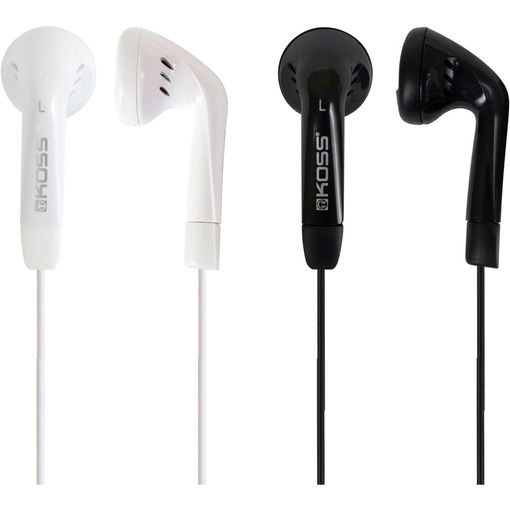 Set De 2 Auriculares Con Cable, Cascos Intraurales In Ear De Botón, Earbuds Para Smartphones Blanco/negro Koss Ke7