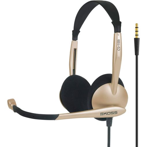 Auriculares Con Cable Y Micrófono Con Cancelación Ruido Cascos De Diadema  Para Videoconferencia Beige Koss Cs100i con Ofertas en Carrefour