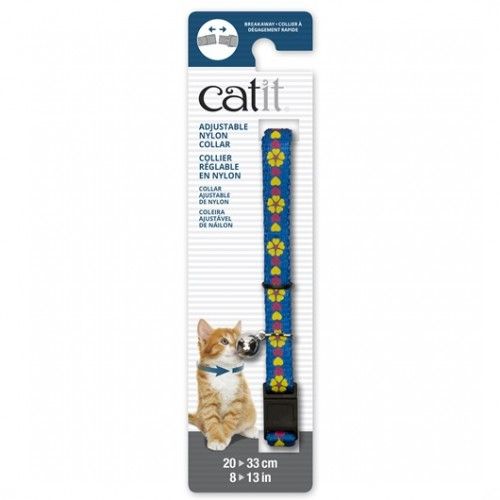 Collar Para Gatos Breakaway Catit , Azul Con Flores