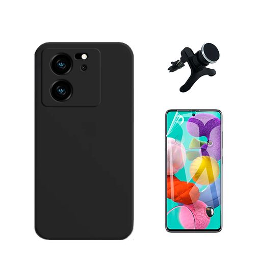 Kit Película De Gel Full Cover Frente + Capa Fléxivel Silicone + Suporte De  Carro L Phonecare Para Xiaomi 13t Pro - Preto con Ofertas en Carrefour