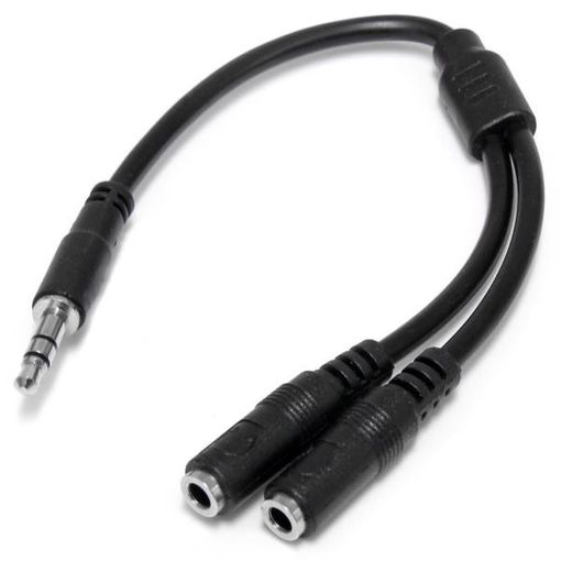 Tradineur - Cable de audio jack con doble entrada - Jack 3,5 mm - Longitud  de 13 centímetros - Ideal para compartir su música, p