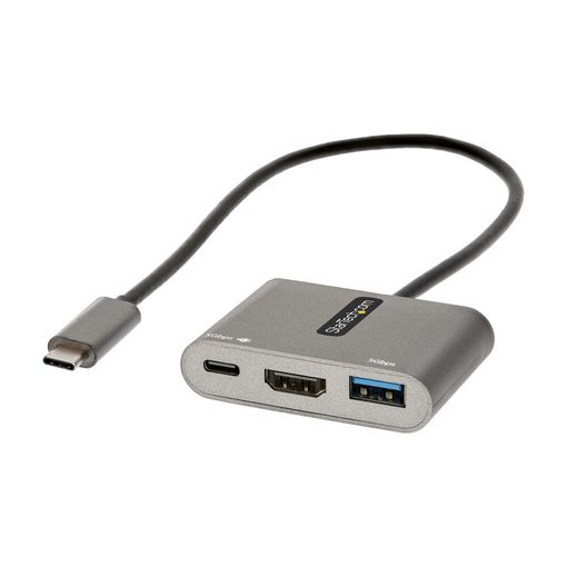 ADAPTADOR TRUST DALYX 3 EN 1 MULTIPUERTO USB-C / USB-A USB-C HDMI 2.0 COLOR  ALUMINIO