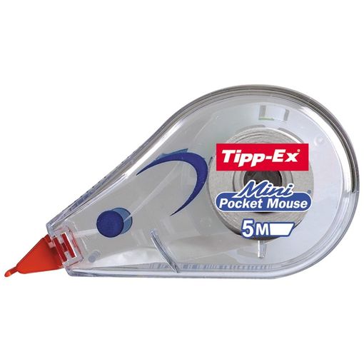 BIC TIPP-Ex - Mouse de bolsillo de agarre suave, cinta correctora,  cobertura de 164.0 ft de cinta resistente al desgarro, color blanco,  paquete de 10