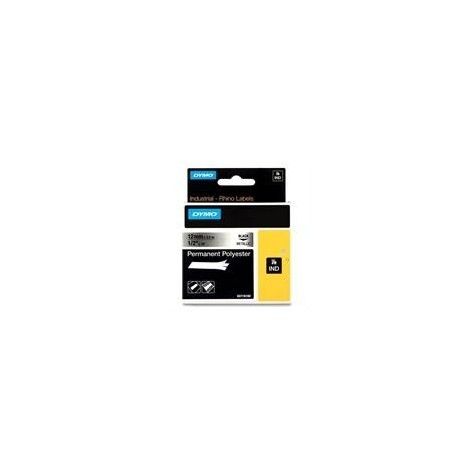 Dymo Rhino Cinta De Etiquetas Industrial Adhesiva Id1-12 Negro Sobre Plateado De 12mmx5?5m Poliester S0718180