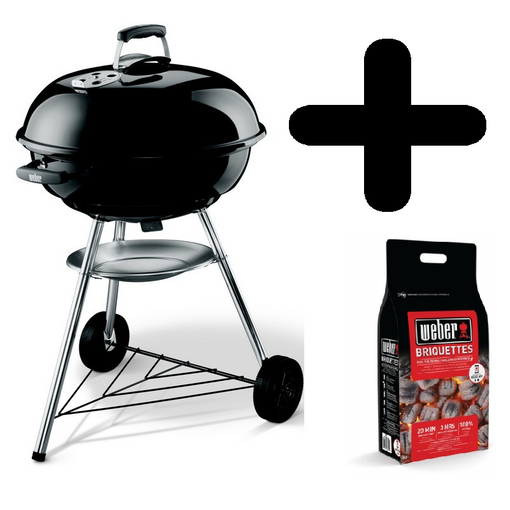 Barbacoa Weber Compact 47cm. Black + 2kg De Briquetas