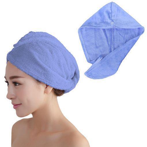 Juego De 3 Toallas Turbante Pelo Con Botón De Fibra De Bambú 650gr/m2-azul  con Ofertas en Carrefour