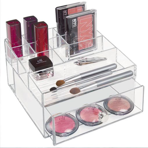 Torre De Almacenamiento De Maquillaje Con 4 Cajones De Plástico - L 16.5 X  A 17.5 X H 12.5 Cm - Transparente con Ofertas en Carrefour