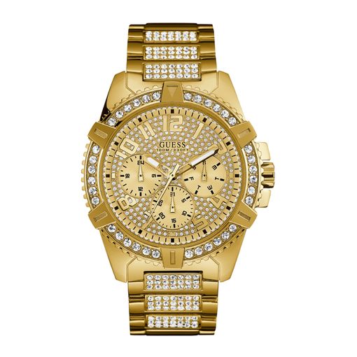 Reloj Guess W14043l1 Analogico Hombre Dorado Cronografo