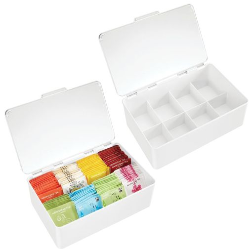 Organizador De Plástico Apilable Para Bolsas De Té - Pack De 2 -  Blanco/transparente - Mdesign con Ofertas en Carrefour