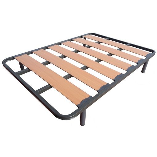 Somier Lama Ancha Reforzada Con Tacos Anti-ruido Y Patas 26 Cm, Tubo 40 X 30, 140x190
