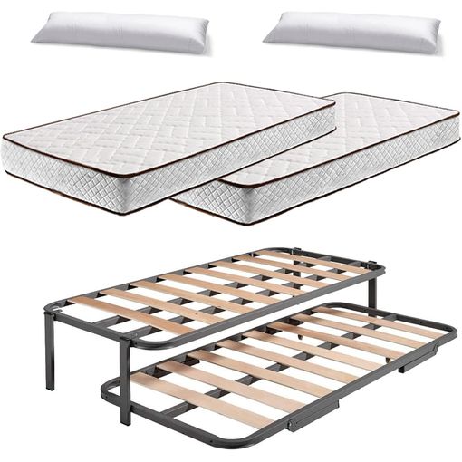 Cama Nido Estructura Reforzada (4 Patas) + 2 Flexitex + 2 Almohadas De  Fibra - 90x180cm con Ofertas en Carrefour